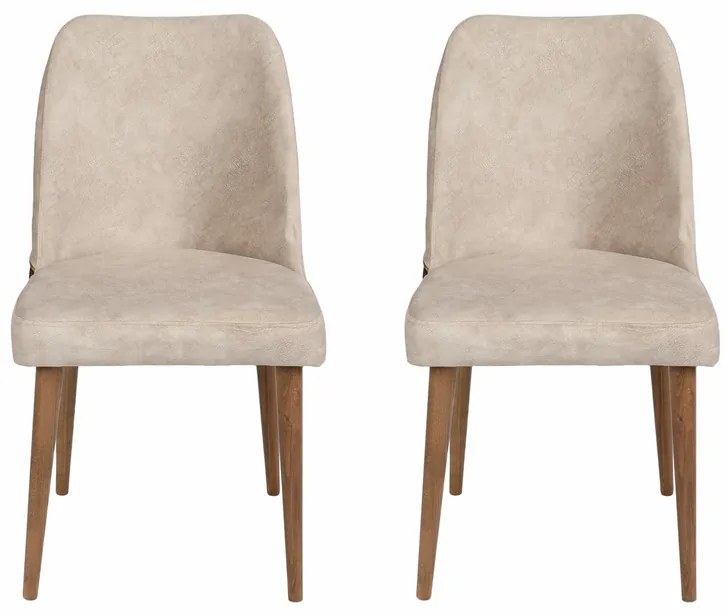 Sada jedálenských stoličiek Nova Cream and Walnut,2 ks, 2 ks