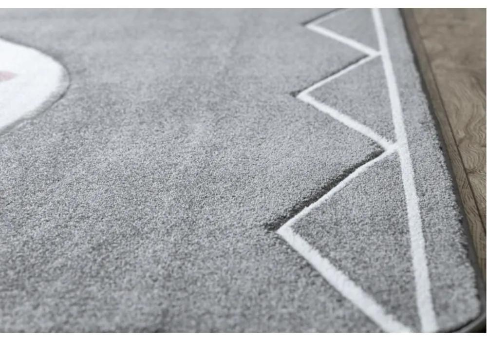 Detský kusový koberec Mýval sivý 140x190cm