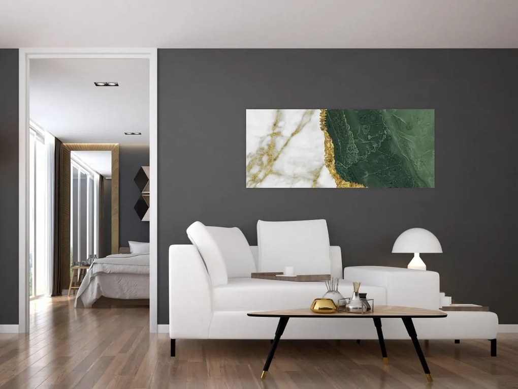 Obraz - Zelený mramor N⁰3 (120x50 cm)
