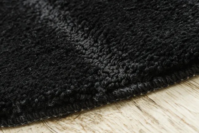 Kúpeľňový koberček SUPREME LINES línie, čierny kruh