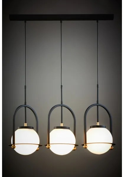 Jupiter 1916 - Luster na lanku ROSSO 3xE27/15W/230V čierna