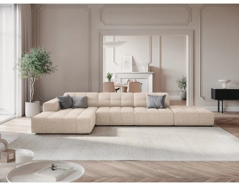 Béžová rohová pohovka (ľavý roh) Chicago – Cosmopolitan Design