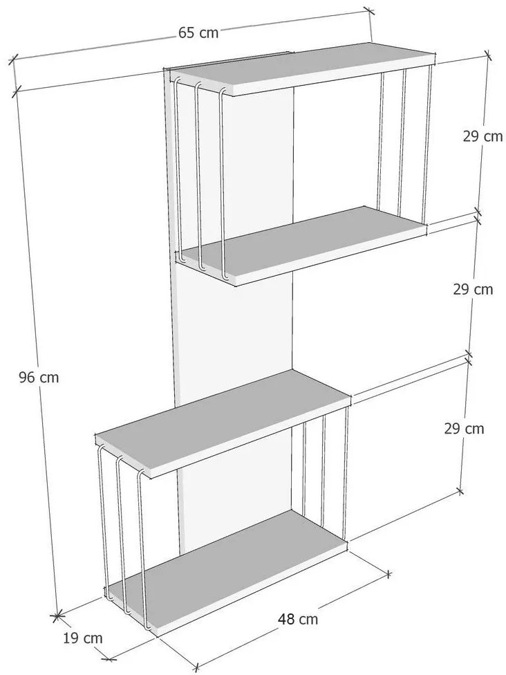 Nástenná polica DESTAN antracitová/biela