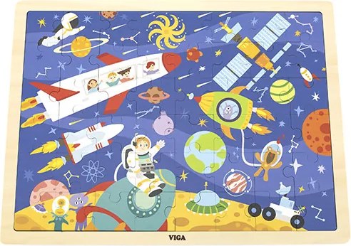 Puzzle na podstavci Viga 44586 48 dielikov - spoznávanie vesmíru