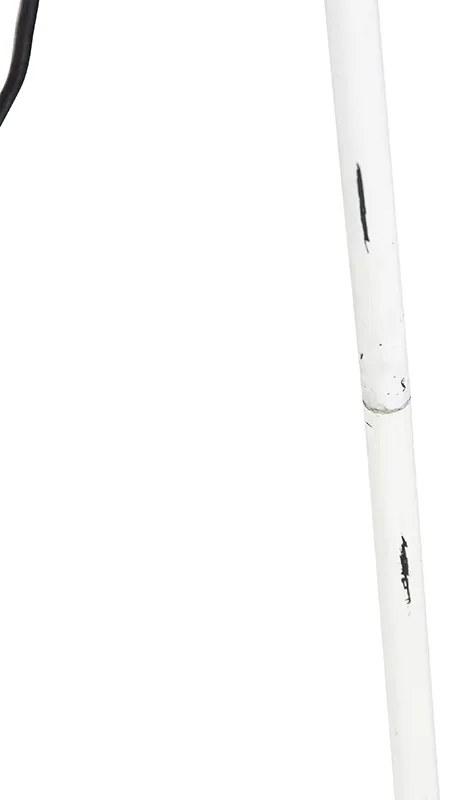 Rustikálna stojaca lampa trojnožka bambusová s bielou - Canna Diamond