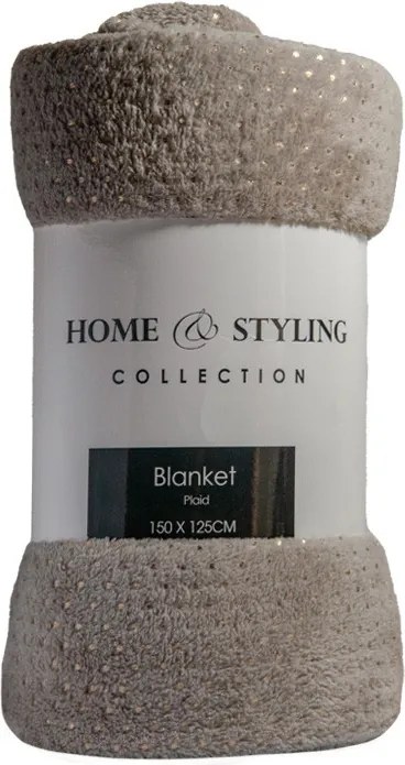 Vianočná deka Home & Styling v hnedej farbe 150 × 125 cm