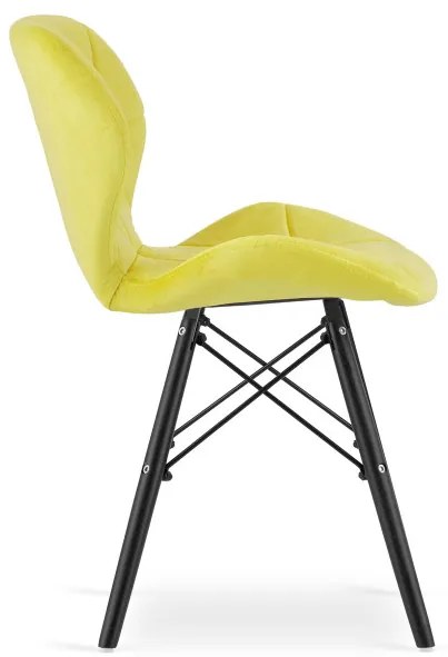 Set dvoch jedálenských stoličiek LAGO žlté (čierne nohy) 2ks