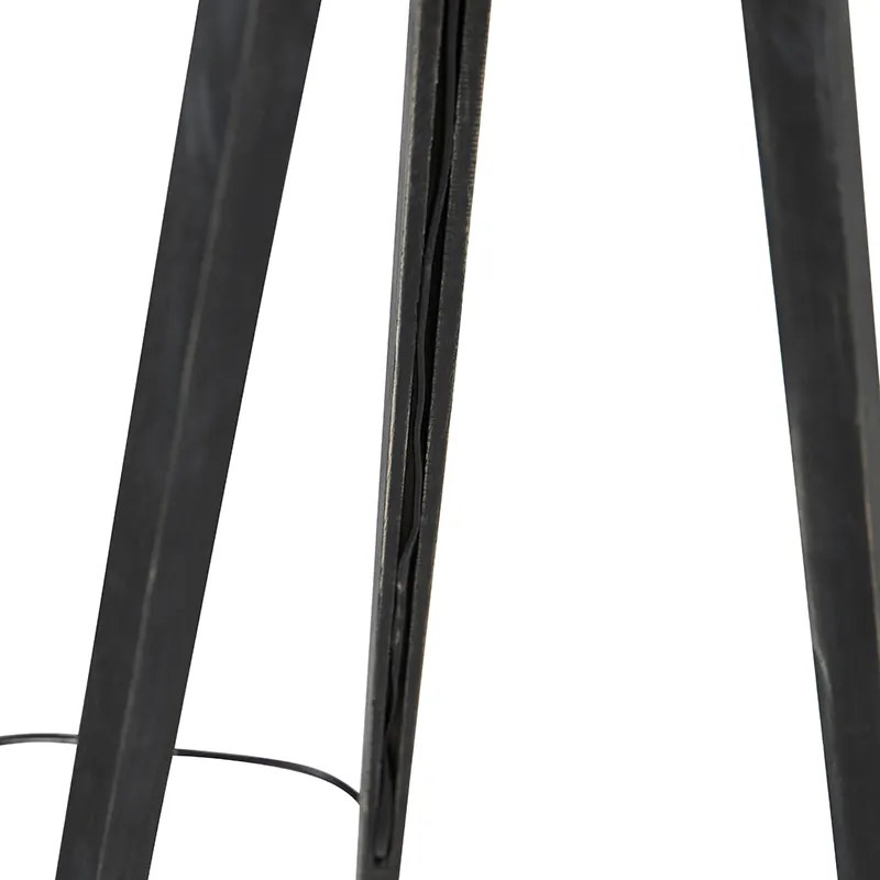 Rustikálna stojaca lampa trojnožka čierna - Tripod Classic