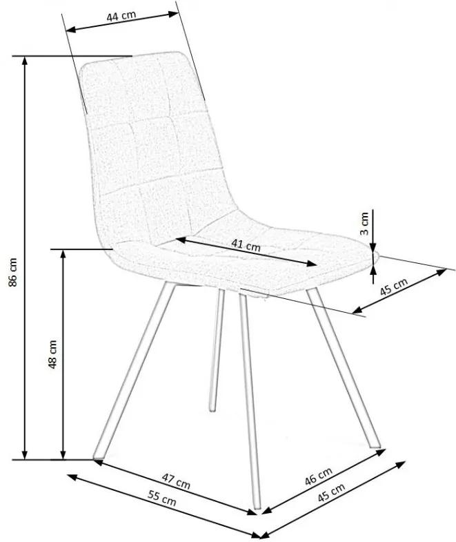 Jedálenská stolička DIMO - kov, látka, sivá