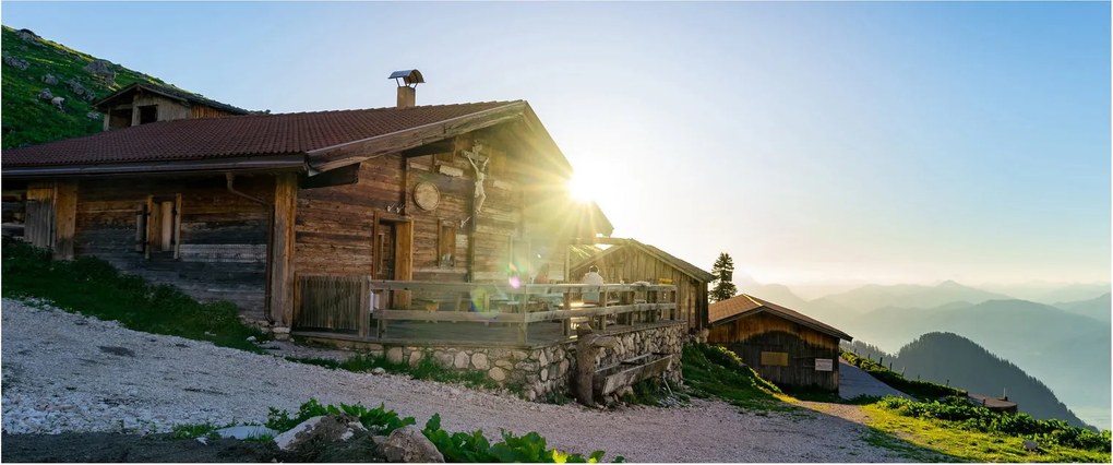 Obraz - Ráno v alpách, Tirolsko (120x50 cm)