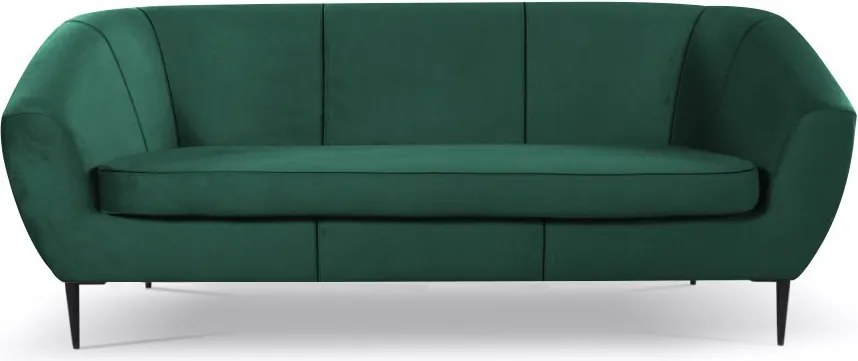 Trojmiestna pohovka Olivio, fľaškovo zelená zamatová  látka