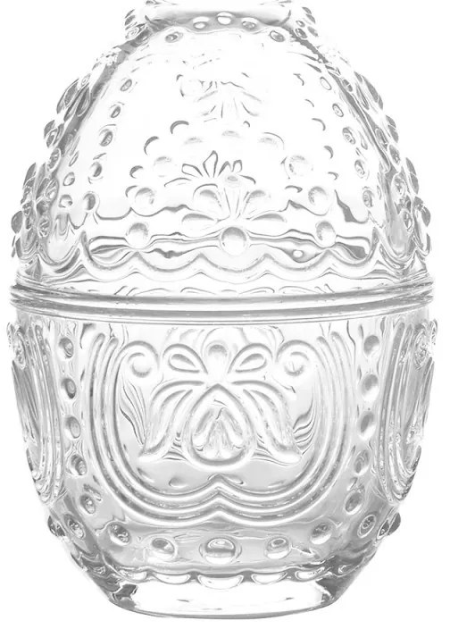 Sklenená dóza na cukríky v tvare vajíčka - Ø 10*14 cm