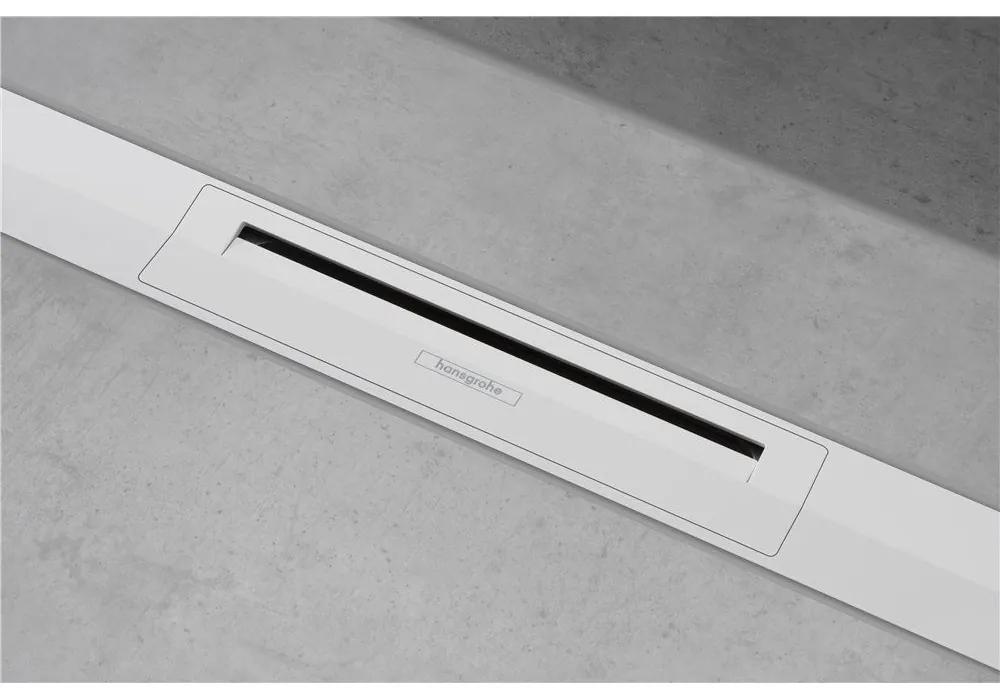 HANSGROHE RainDrain Flex vrchná sada sprchového žľabu 100 cm, skracovateľná, pre inštaláciu voľne na plochu, matná biela, 56046700