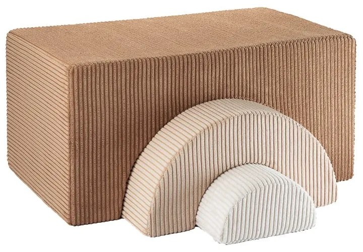 Hnedý menčestrový detský puf Rainbow – Wigiwama