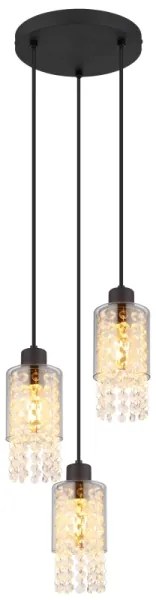 Globo 15799-3H - Luster na lanku BACKEY 3xE27/40W/230V pr. 25 cm čierna