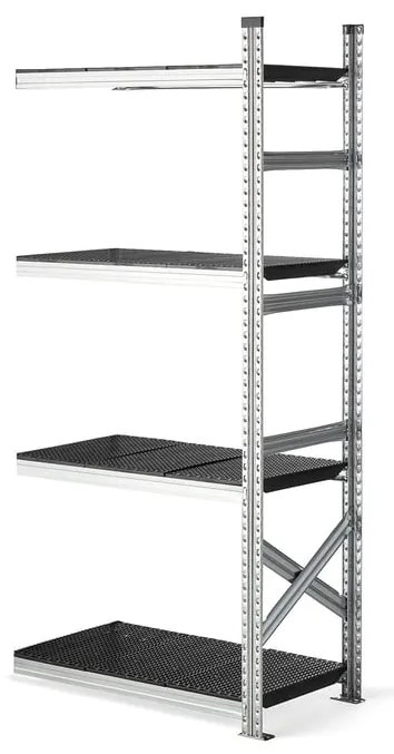 Regál na potraviny TRANSFORM, prídavná sekcia, 1972x900x500 mm, čierny