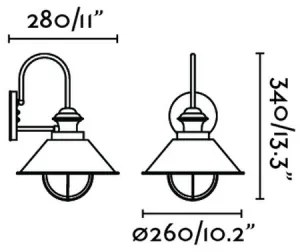 FARO 71128 - Vonkajšie nástenné svietidlo NAUTICA 1xE27/11W/230V