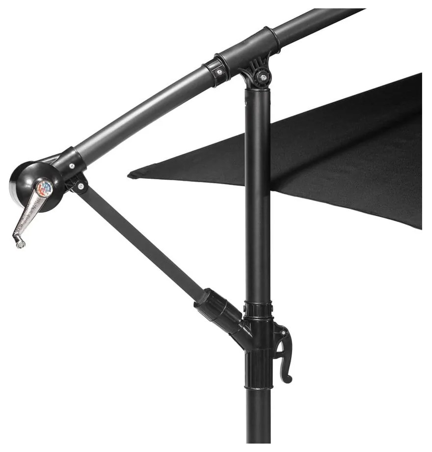 Čierny slnečník bez podstavca Bonami Essentials Happy Sun, ø 300 cm