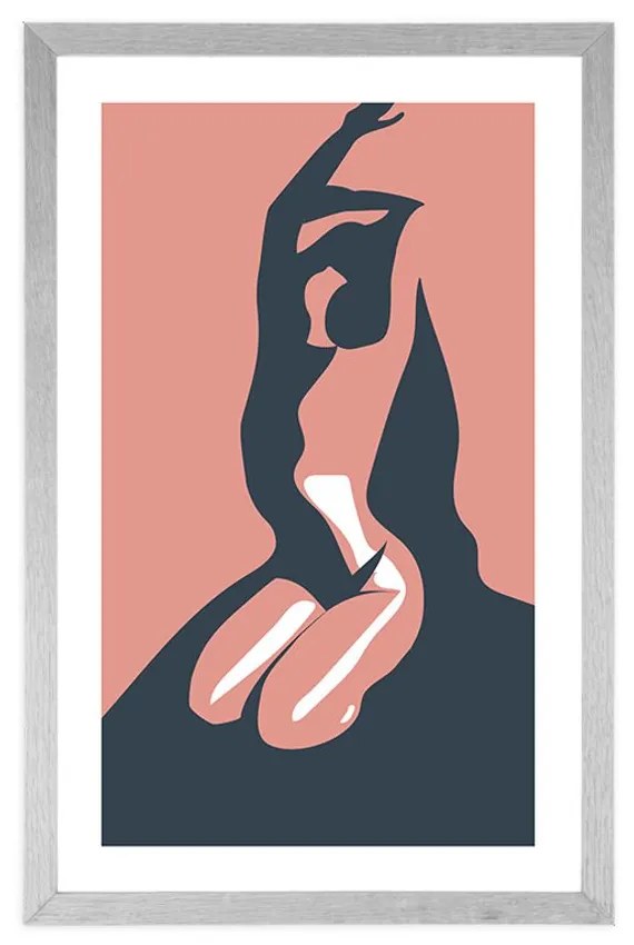 Plagát s paspartou jemnosť ženského tela - 20x30 white