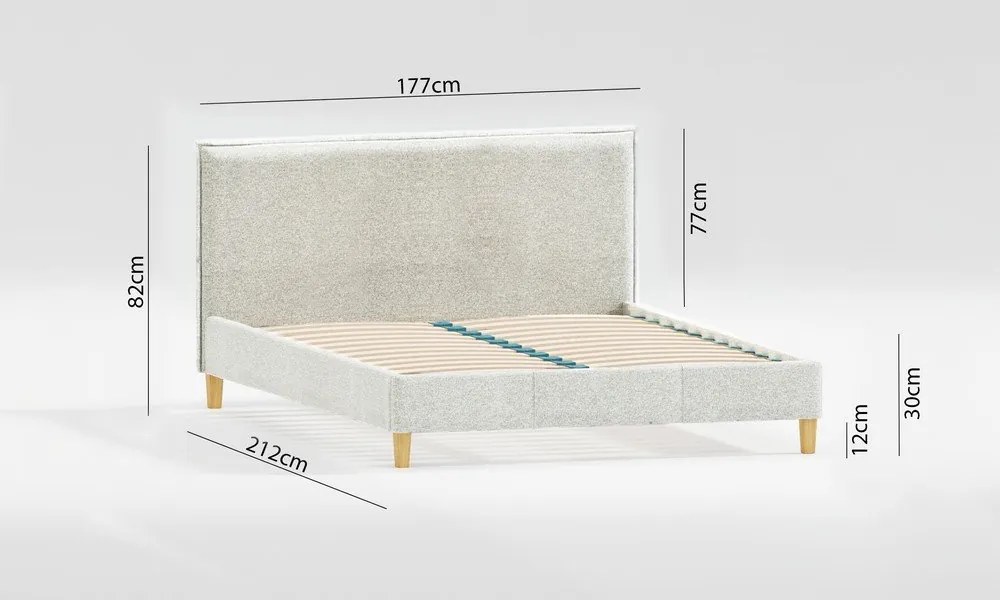 Béžová čalúnená dvojlôžková posteľ s roštom 160x200 cm Tina – Ropez
