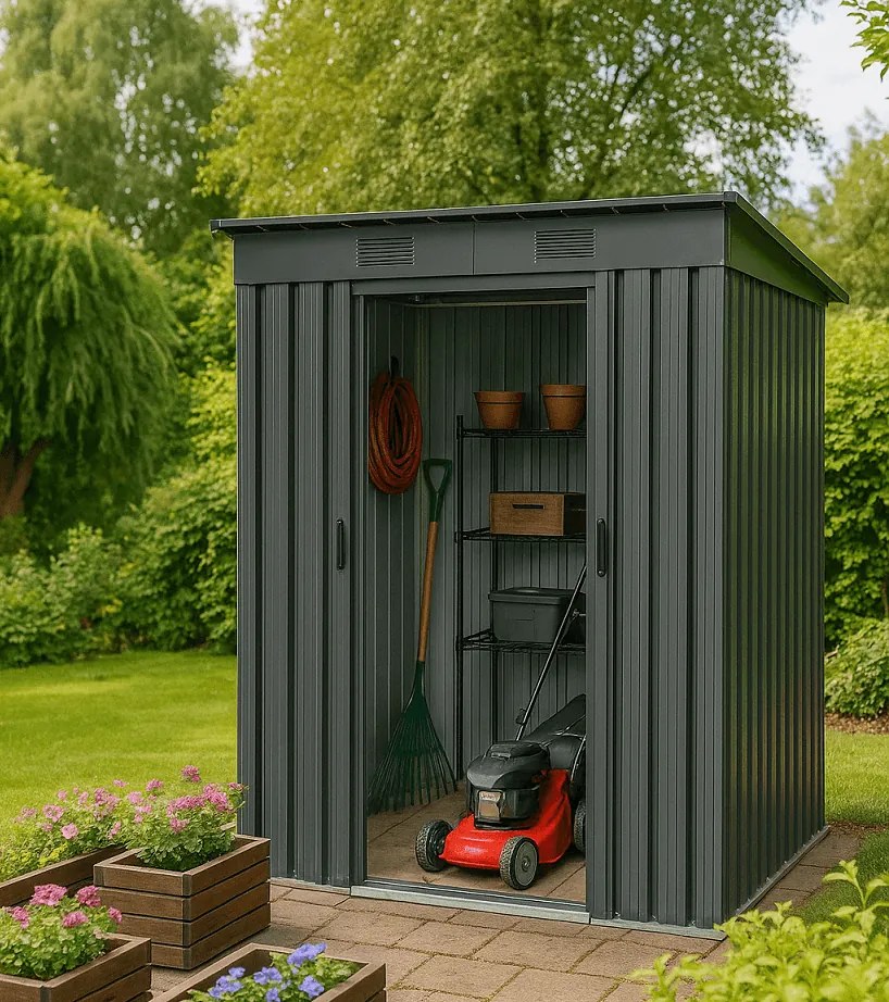 Záhradný domček BestBerg ZDR-1A / 1,9 m² / 110 x 174 x 191 cm / sivá