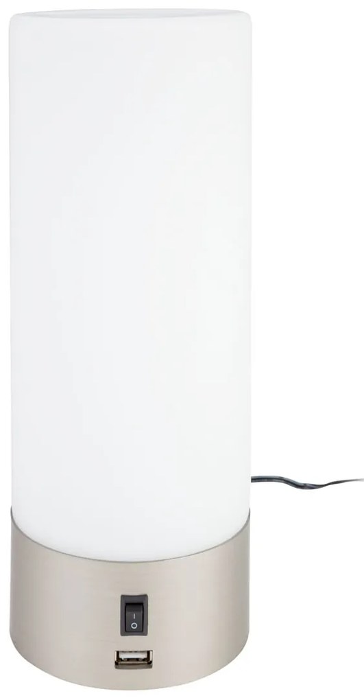 LIVARNO home Stolná LED lampa s USB portom (valec) (100338677)