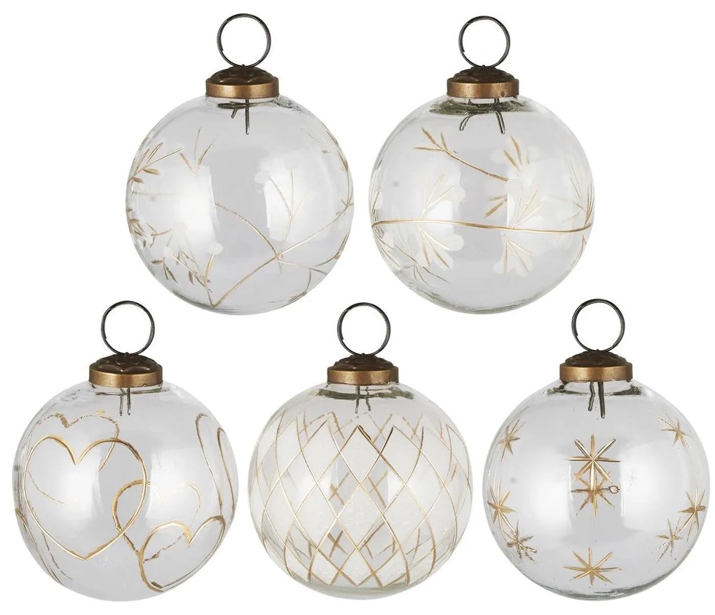 Ib Laursen Vianočná ozdoba Clear Gold Engraving Typ C