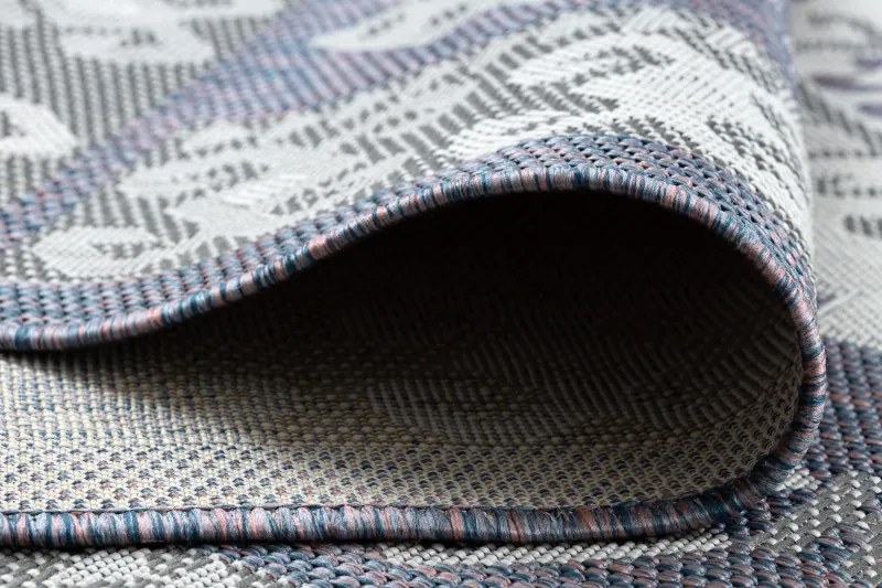 Dywany Łuszczów, Kusový koberec Sion Sisal Aztec 3007 blue/pink/ecru – na von aj na doma, 160x220, modrá, chodba / predsieň