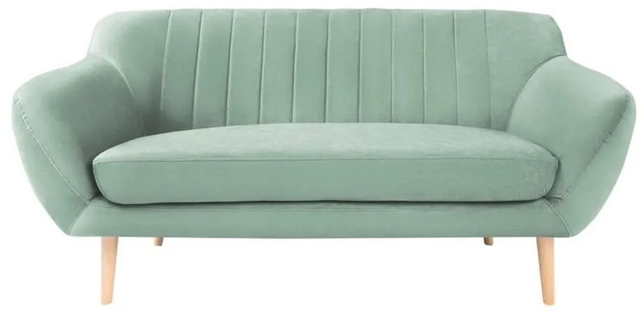 Mentolovozelená zamatová pohovka Mazzini Sofas Sardaigne, 158 cm