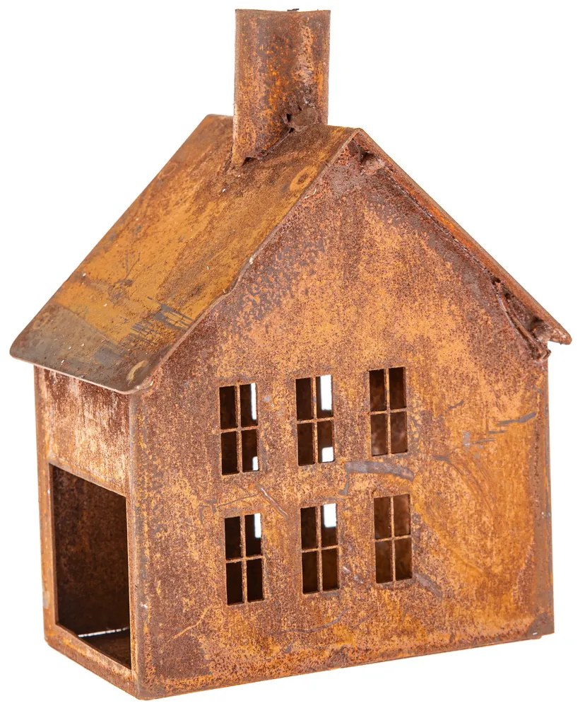 Kovový svietnik Rustik House, 9,5 x 9,5 x 13 cm, 13 cm