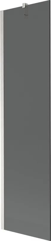 Mexen Next, 1-krídlová vaňová zástena 50 x 150 cm, 6mm šedé sklo, oceľová, 895-050-000-00-40-97