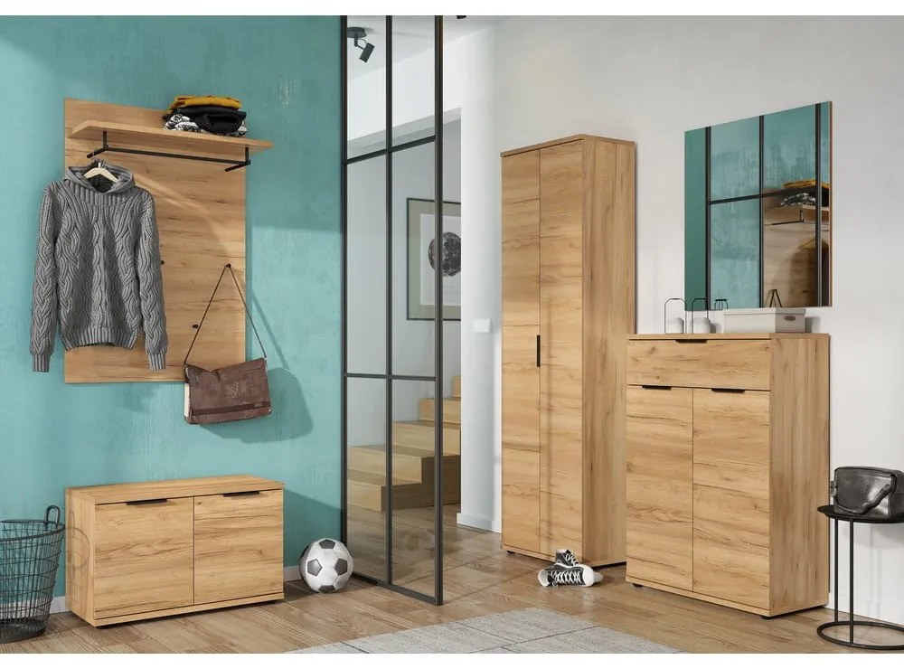 Skrinka na topánky v dekore duba s lavicou Fremont - Germania