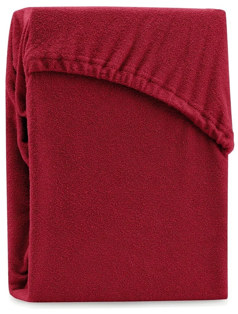 Froté plachta s gumou AmeliaHome Ruby tmavočervené