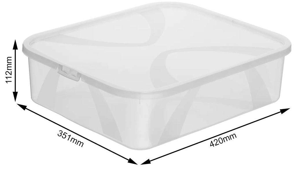 Úložný box, transparentný box s vekom, Rotho LONA, 42x35x11 (12l)