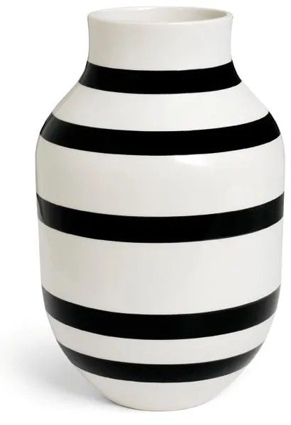 Čierno-biela kameninová váza Kähler Design Omaggio, výška 30,5 cm