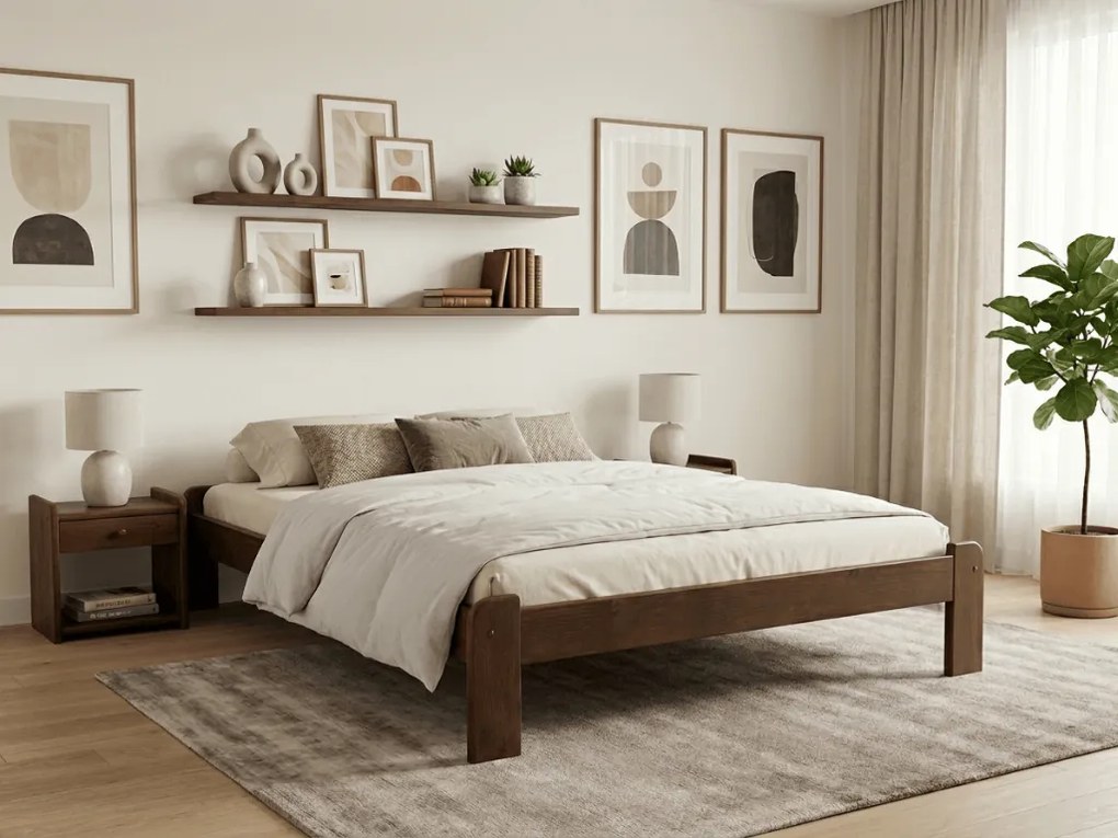 Posteľ Ada 120 x 200 cm, dub Rošt: S latkovým roštom, Matrac: Matrac DELUXE 10 cm