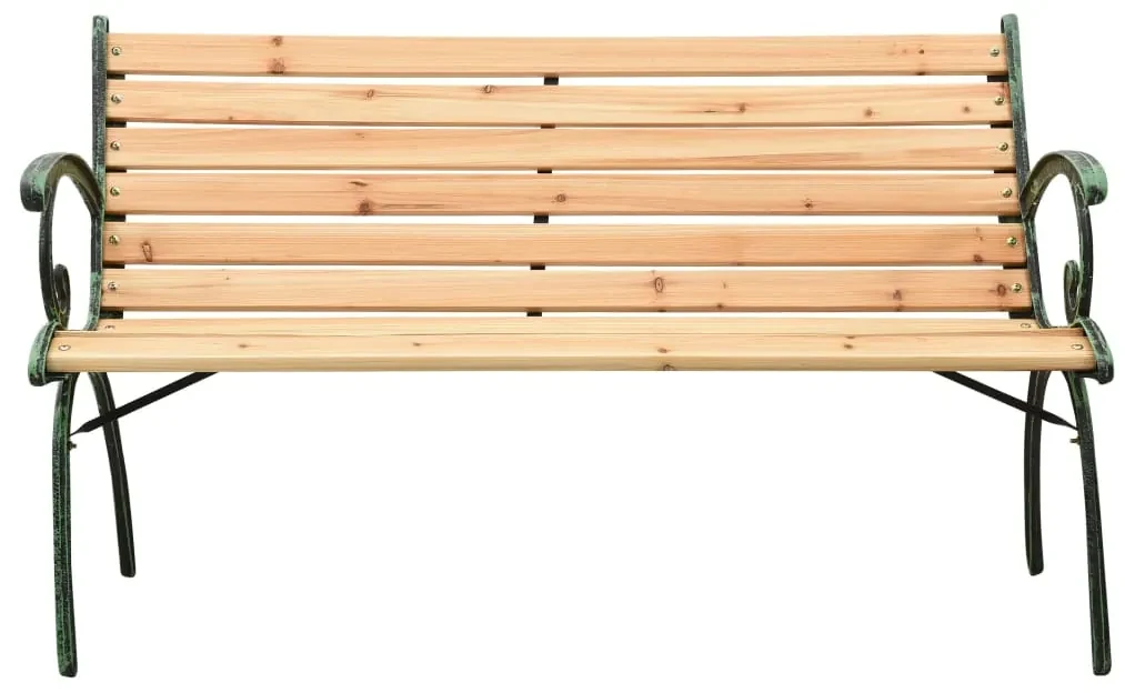 vidaXL Záhradná lavička 123 cm liatina a jedľové drevo