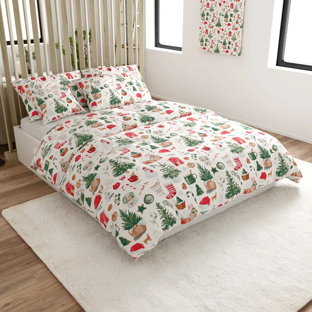 Bavlnené obliečky MAGIC CHRISTMAS biele Rozmer obliečky: 2 ks 70 x 90 cm | 200 x 220 cm