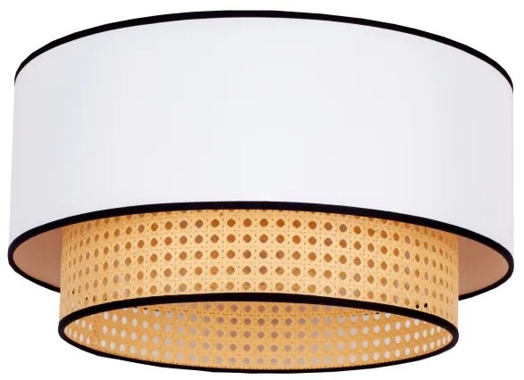Duolla - Stropné svietidlo BOHO 1xE27/15W/230V pr. 45 cm biela/ratan