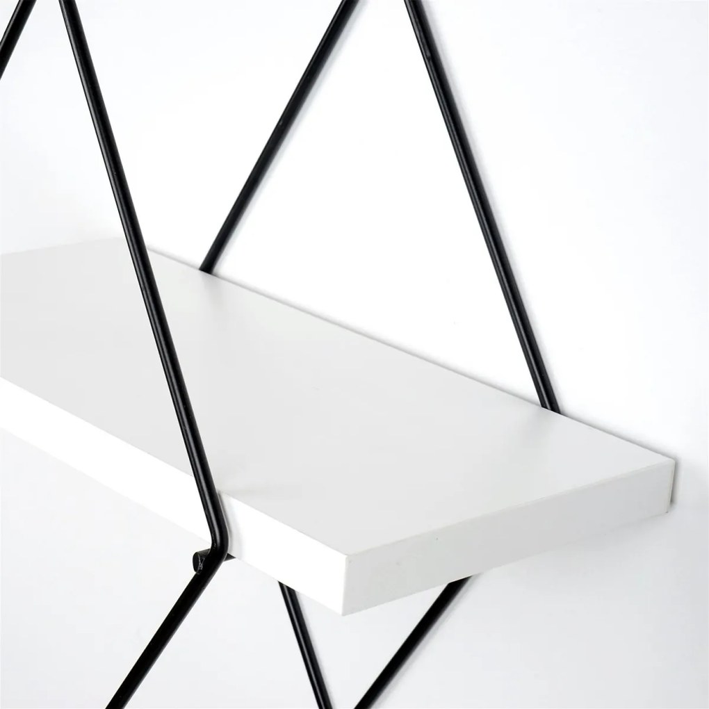 Sada 2 nástenných políc Rony biela/čierna