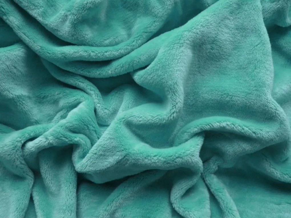 XPOSE® Mikroplyšová plachta Exclusive - svetlo tyrkysová 160x200 cm