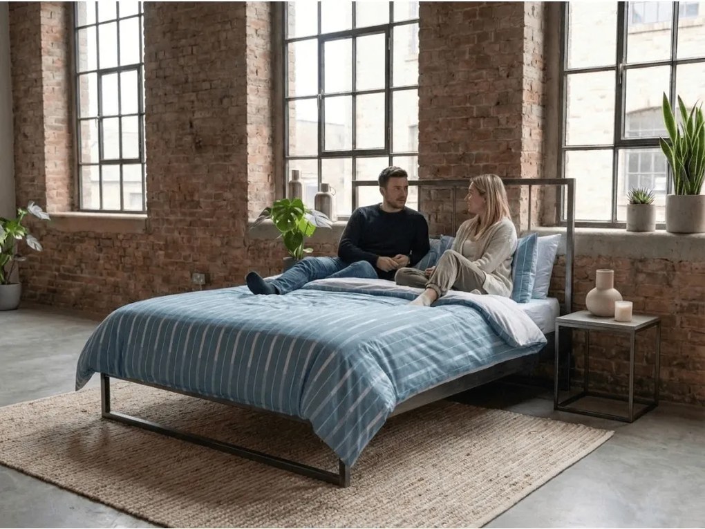 Flanelové obliečky z mikrovlákna STRIPELLE modré Rozmer obliečky: 2 ks 70 x 90 cm | 200 x 220 cm