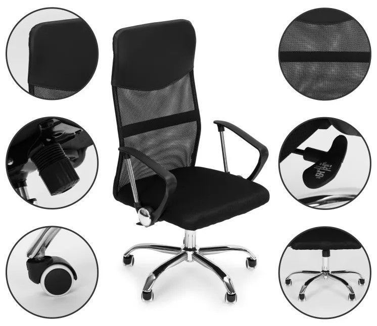 Ergonomická kancelárska stolička s priedušným operadlom