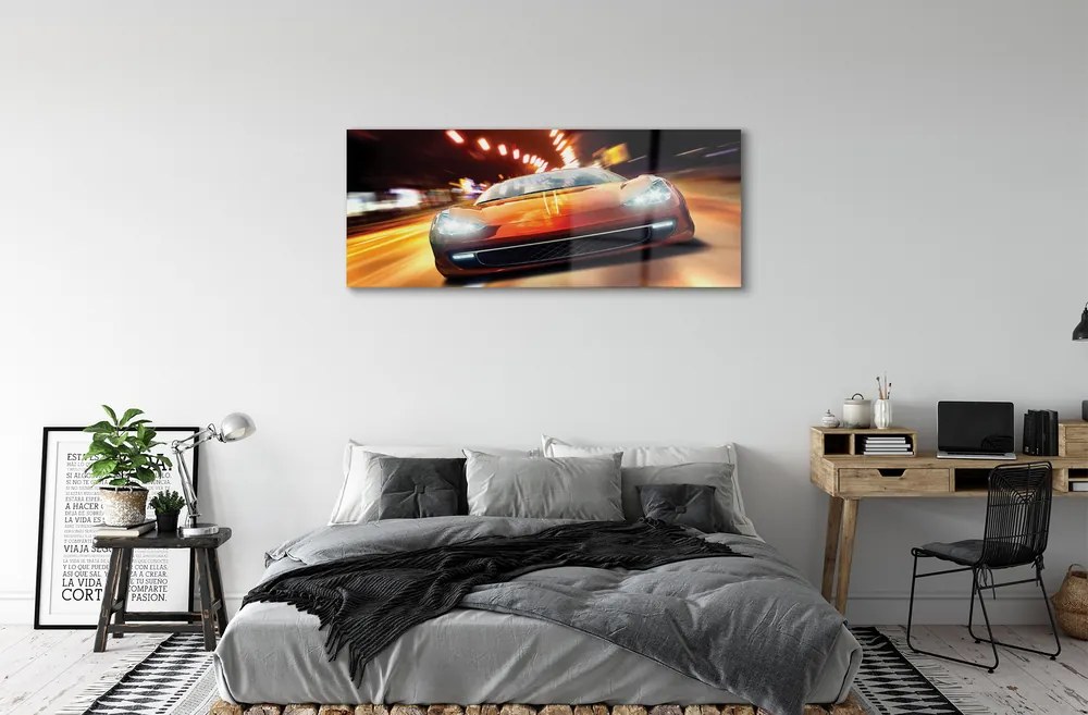 Obraz plexi Športové auto svetla mesta 120x60 cm
