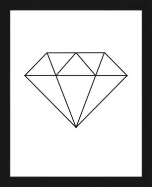 Obraz v drevenom ráme Diamant, 20x25 cm%