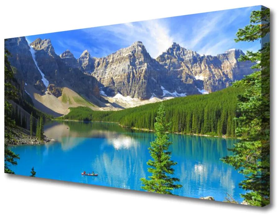 Obraz Canvas Jazero hora les príroda 140x70 cm
