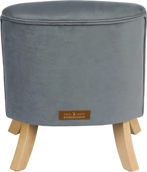 Detské kreslo velvet šedé 17 cm a 25 cm Biela