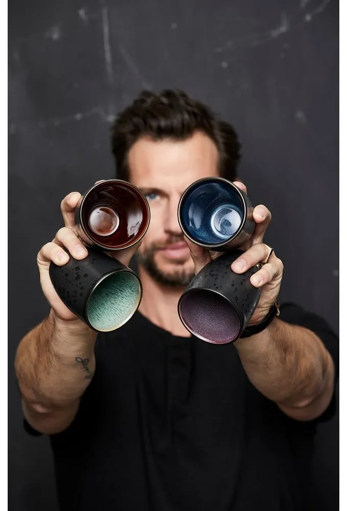 Čierne keramické hrnčeky v súprave 4 ks na latte 270 ml Gastro Black/Mix – Bitz