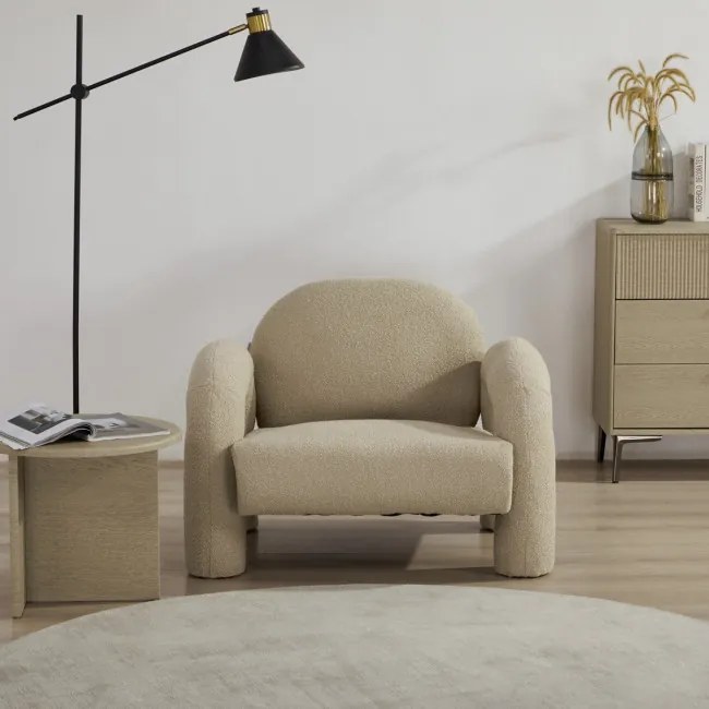 Kreslo SEDIA TEDDY BOUCLÉ béžové 778148