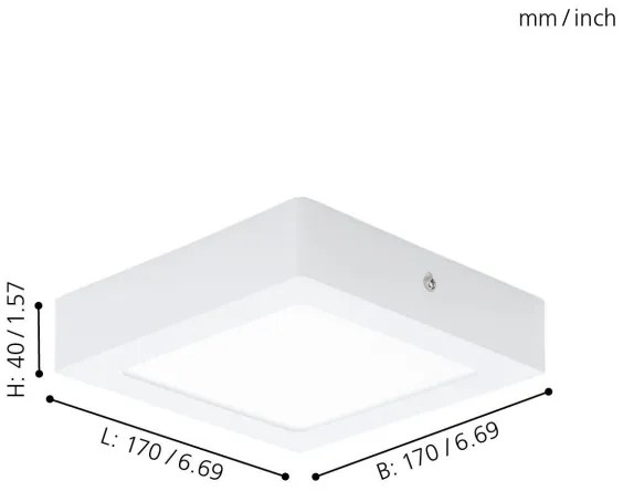Eglo 94074 - LED stropné svietidlo FUEVA 1 LED/10,88W/230V